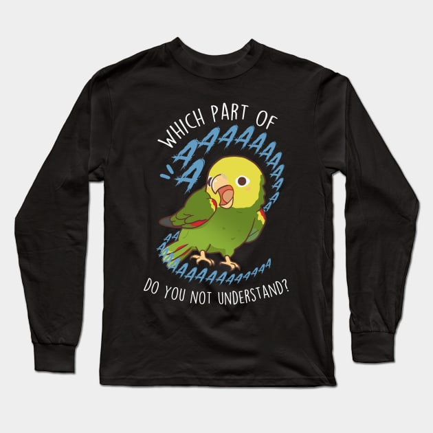 Double Yellow-Headed Amazon Parrot Aaaa Long Sleeve T-Shirt by Psitta